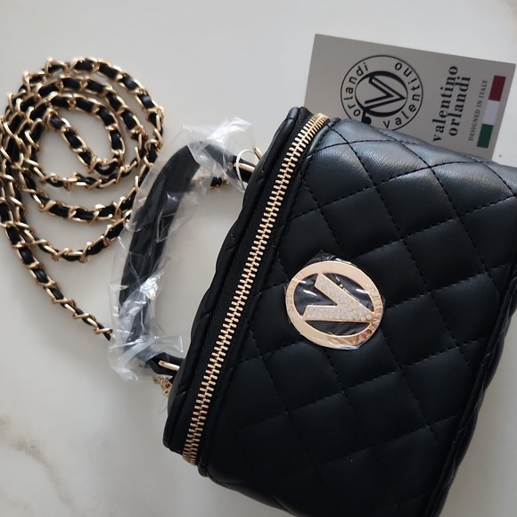 Valentino Orlandi Mini Train Case Bag With Chain Strap..$330 Retail! Just $130!! - Picture 8 of 10